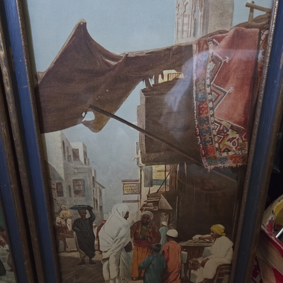 Vintage Middle Eastern Market Scene Wall Art - Picture 3 of 4